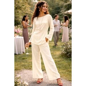 Free People Celeste Pant Set Egret size M